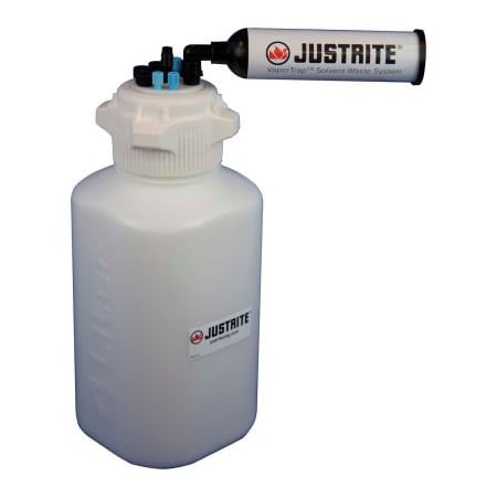 Justrite Justrite 12820 VaporTrap Carboy With Filter, HDPE, 13.5-Liter, 8 Ports 12820